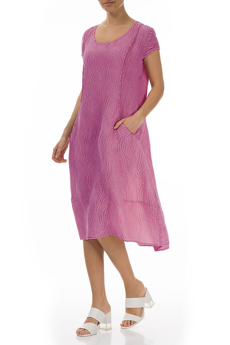 Waves Wild Berry Silk Midi Dress 3
