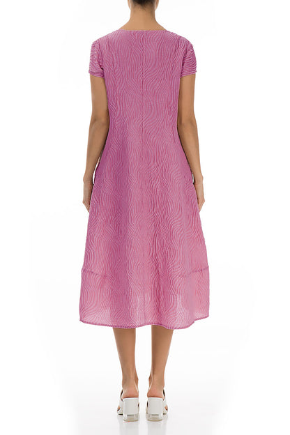 Waves Wild Berry Silk Midi Dress 2