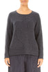 Wavy Seam Dark Grey Wool Sweater 1