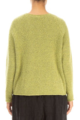 Wavy Seam Golden Lime Wool Sweater 2