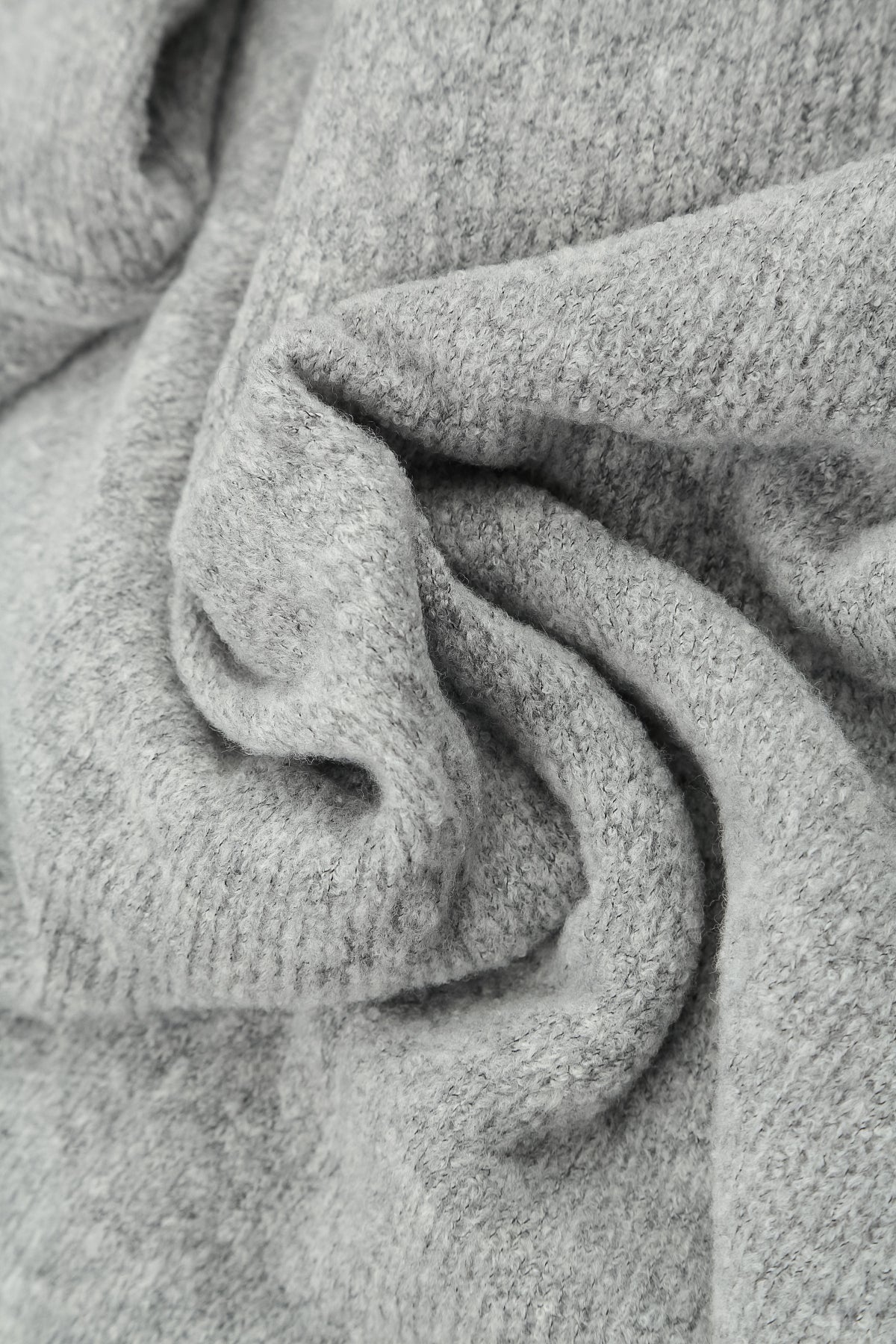 Wavy Seam Light Grey Wool Sweater 5