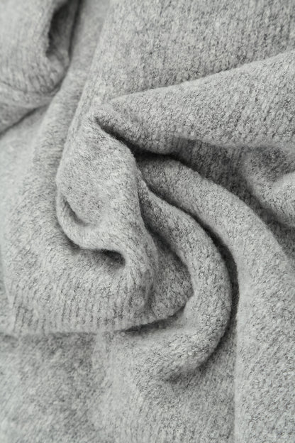 Wavy Seam Light Grey Wool Sweater 5