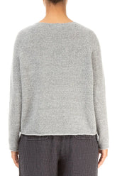 Wavy Seam Light Grey Wool Sweater 2