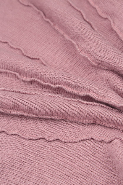 Wavy Stitch Mauve Pink Linen Jumper 5