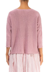 Wavy Stitch Mauve Pink Linen Jumper 2