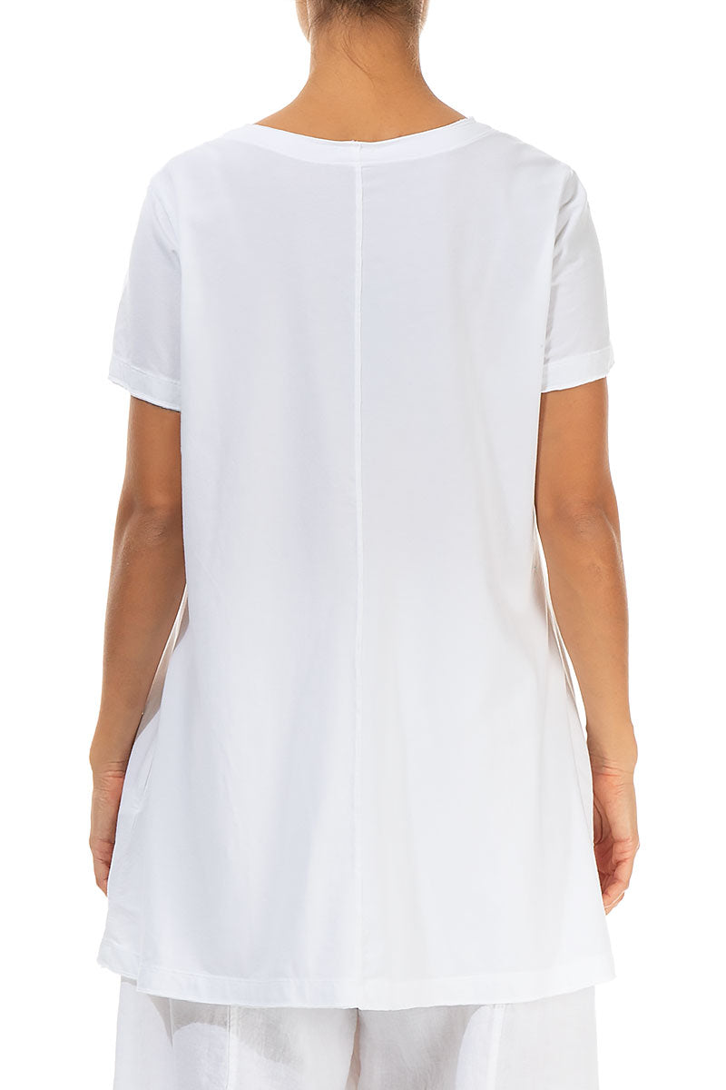 White Cotton Jersey Tunic Top 2