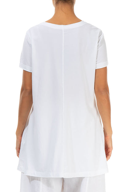White Cotton Jersey Tunic Top 2
