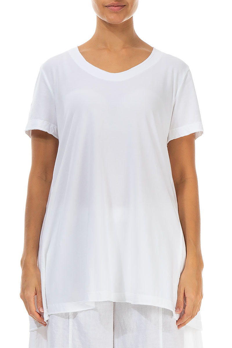 White Cotton Jersey Tunic Top 1