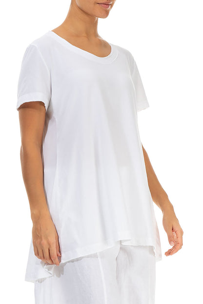 White Cotton Jersey Tunic Top 3