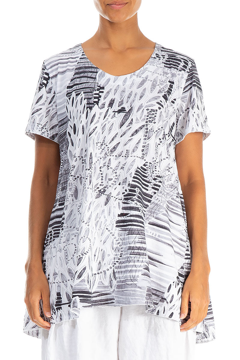 Off White Serenity Cotton Jersey Tunic Top 1