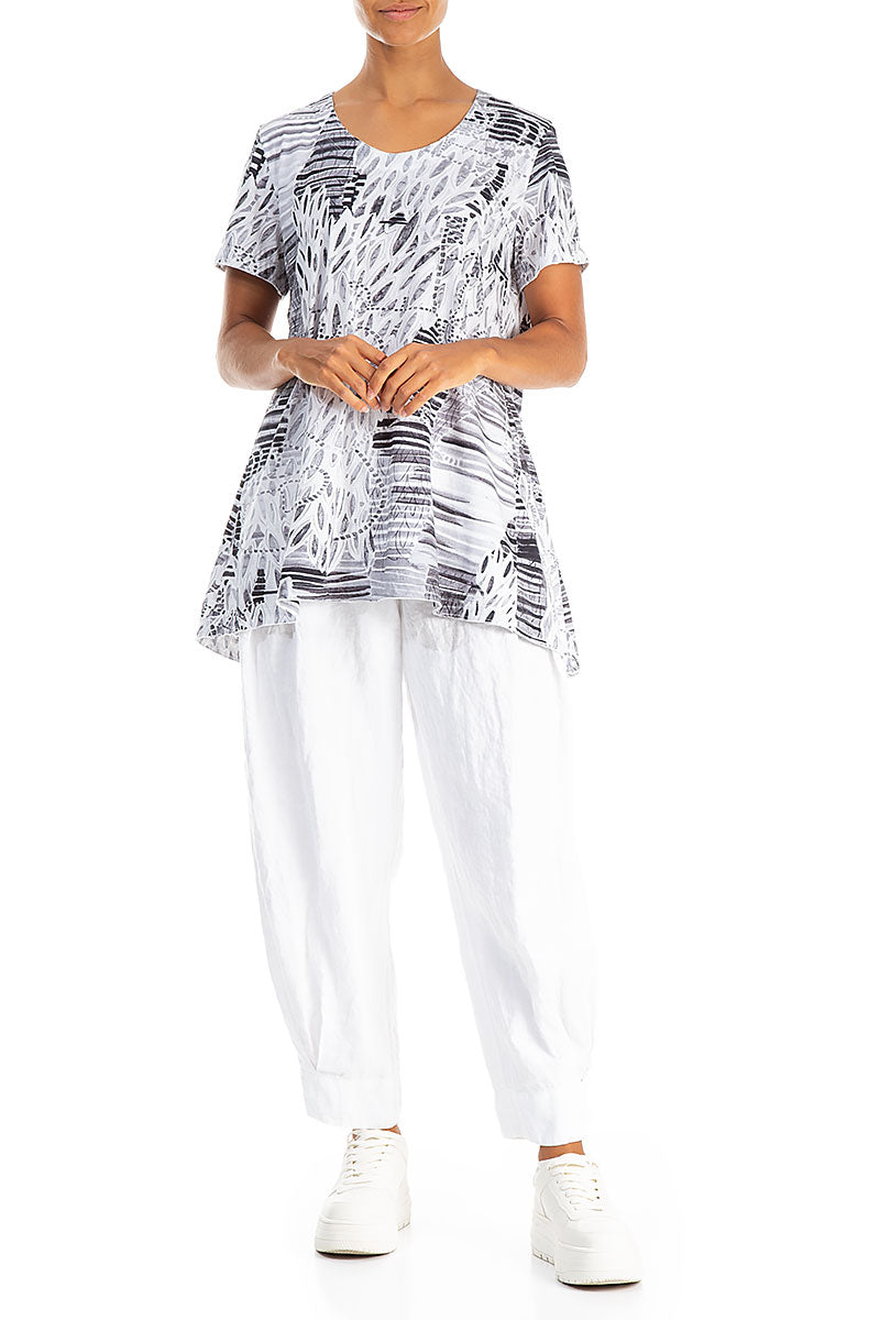 Off White Serenity Cotton Jersey Tunic Top 4