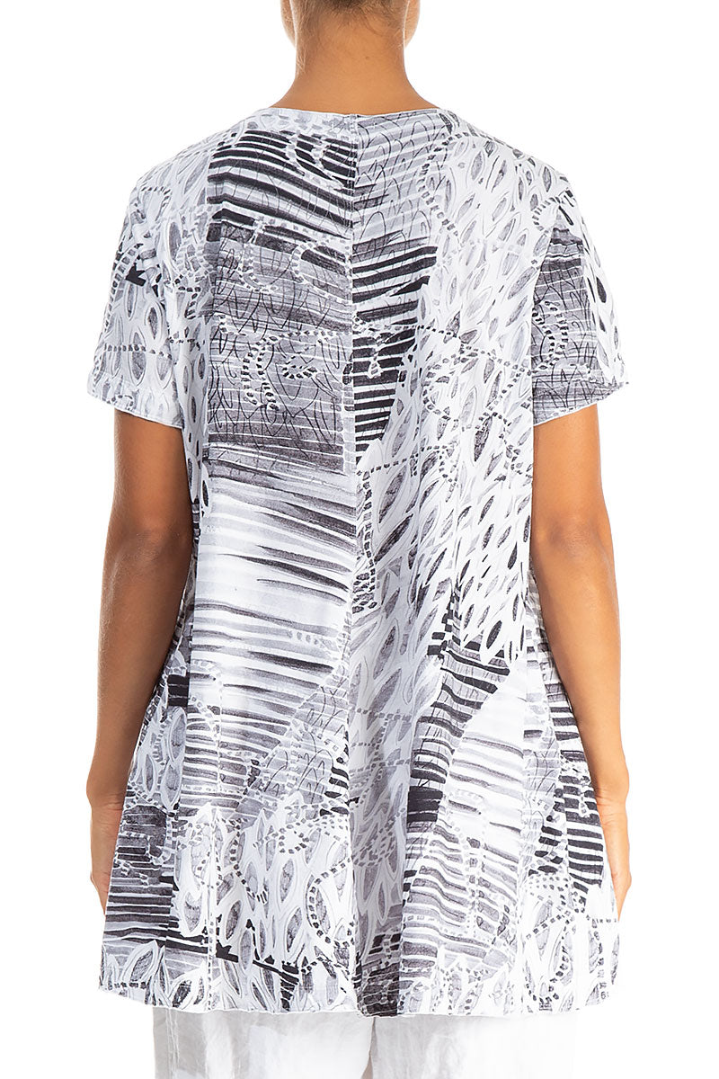 Off White Serenity Cotton Jersey Tunic Top 2