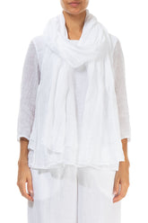 White Soft Gauze Linen Scarf 1