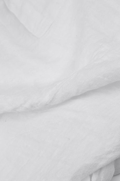 White Textured Linen Dress 6