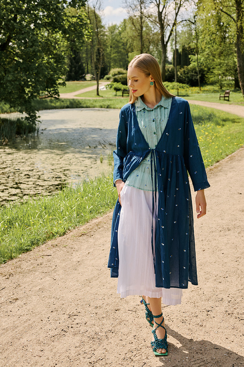 Wide-Leg White Crumpled Cotton Culottes 6