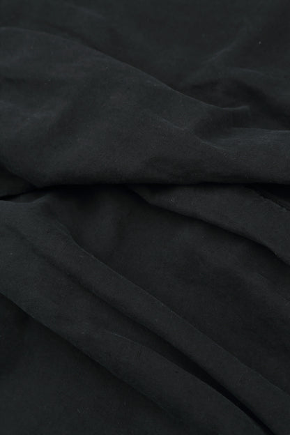 Wide Black Crumpled Cotton Trousers 5