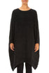 Wide Black Plissé Silk Kaftan Dress 1