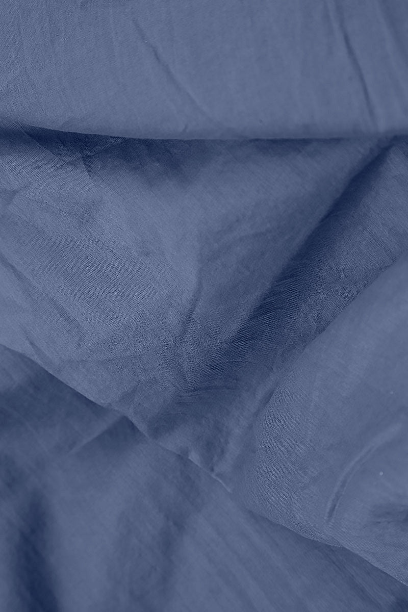 Wide Blue Nova Crumpled Cotton Trousers 5