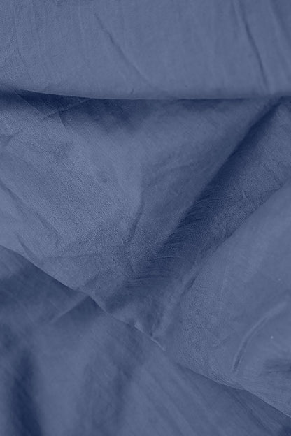 Wide Blue Nova Crumpled Cotton Trousers 5