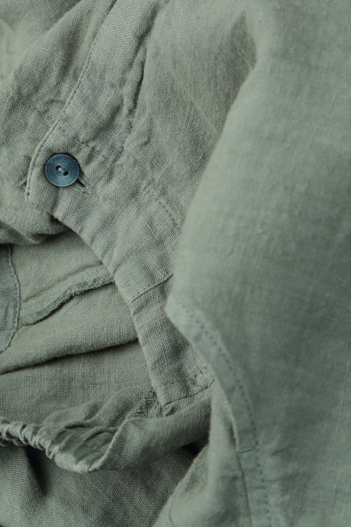 Wide Cropped Sage Linen Trousers