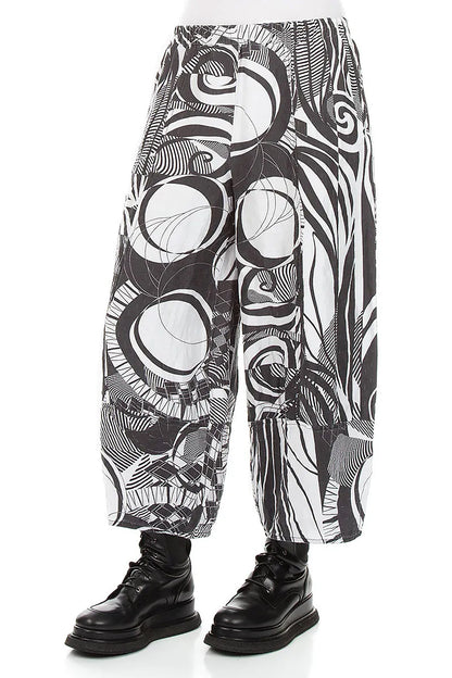 Wide Cropped Textured Orbit Silk Linen Trousers