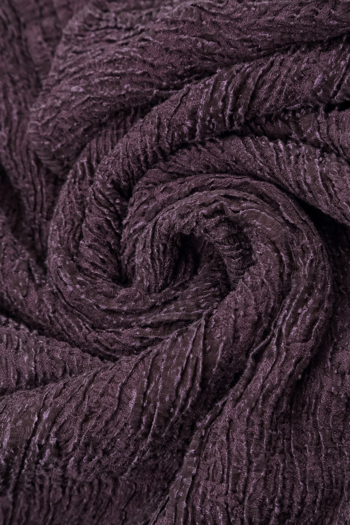Wide Deep Plum Textured Silk Linen Trousers