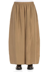 Wide Flowy Aged Copper Pure Silk Trousers 1