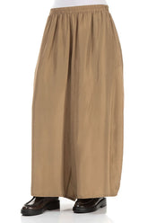 Wide Flowy Aged Copper Pure Silk Trousers 3