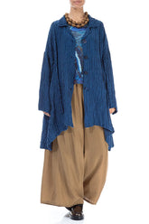 Wide Flowy Aged Copper Pure Silk Trousers 4