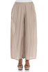 Wide Flowy Beige Pure Silk Trousers 1