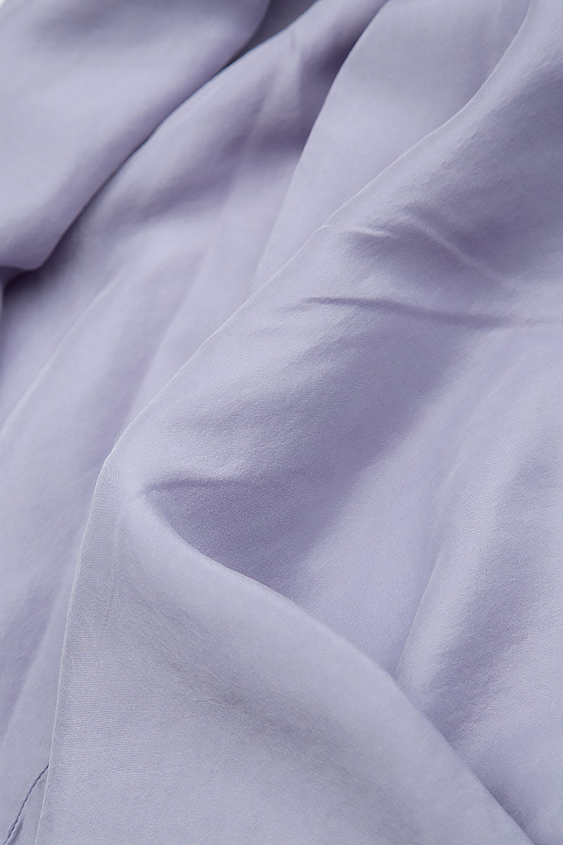 Wide Flowy Lavender Pure Silk Trousers 5