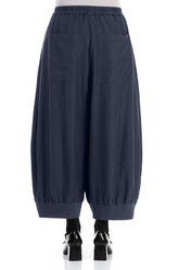 Wide Graphite Blue Silk Cotton Trousers 2