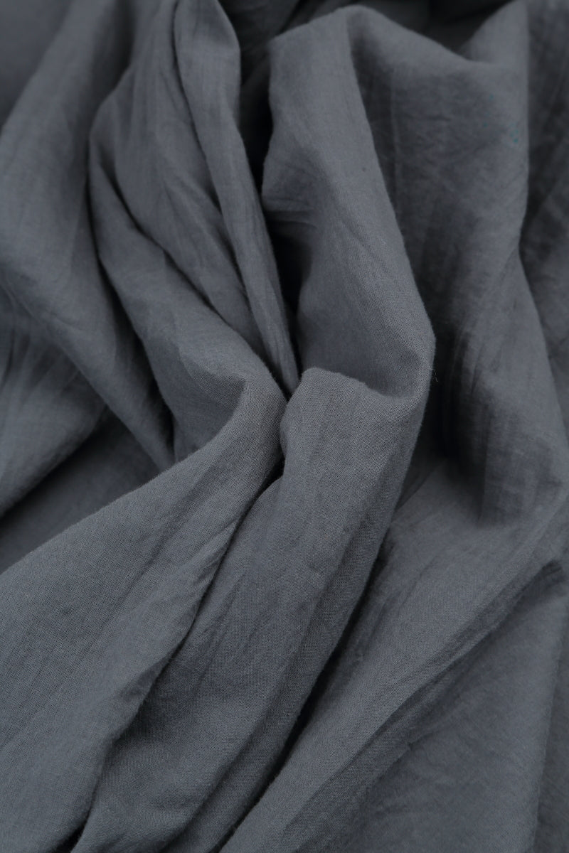 Wide Graphite Crumpled Cotton Trousers 5