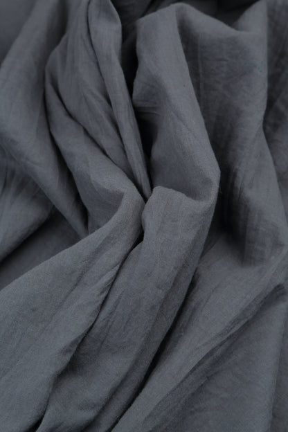 Wide Graphite Crumpled Cotton Trousers 5