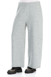 Wide Grey Knitted Wool Trousers 3