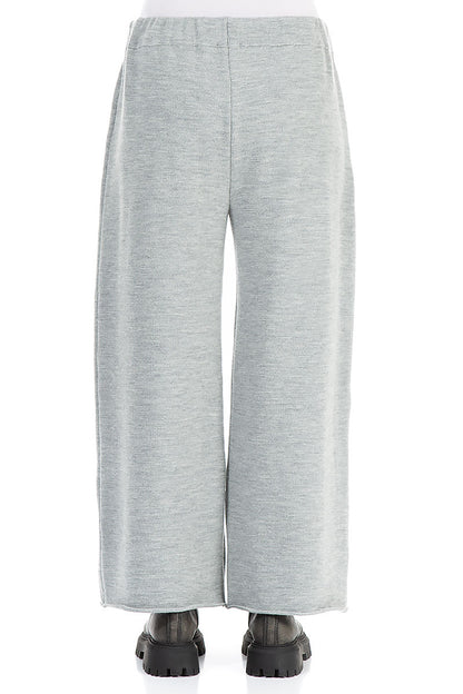 Wide Grey Knitted Wool Trousers 2