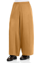 Wide Leg Aged Copper Silk Trousers 3