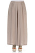Wide Leg Beige Textured Silk Trousers 1