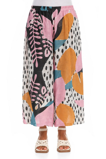 Wide Leg Cuffs Desert Bloom Linen Culottes