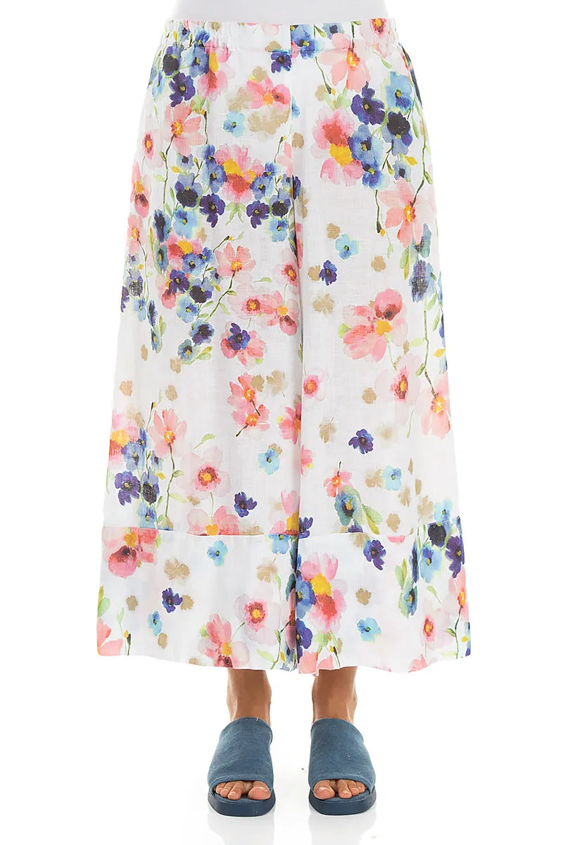 Wide Leg Cuffs Primrose Linen Culottes