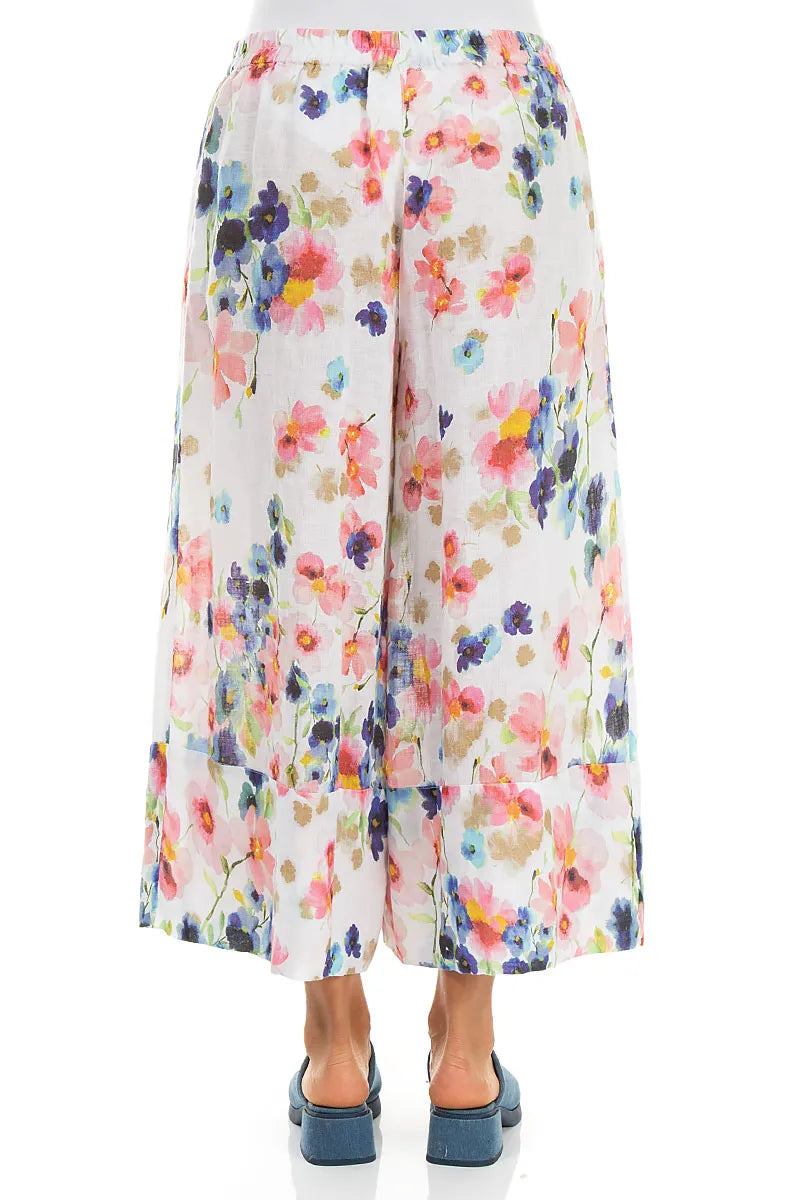 Wide Leg Cuffs Primrose Linen Culottes