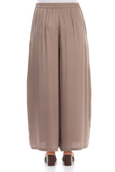 Wide Leg Truffle Silk Trousers 2