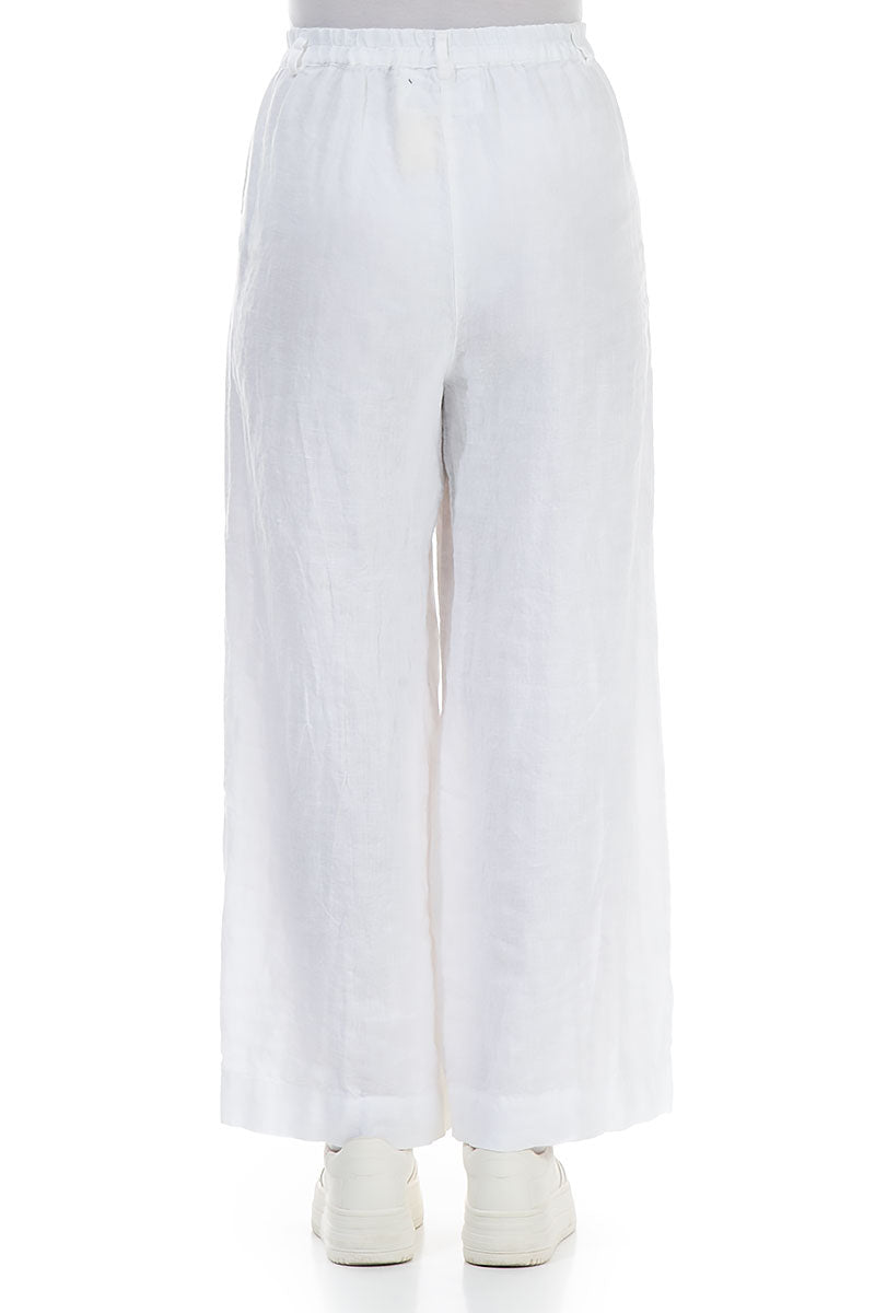 Wide Leg White Linen Trousers 2