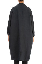 Wide Loose Black Linen Shirt 2