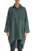 Wide Loose Teal Linen Shirt 1