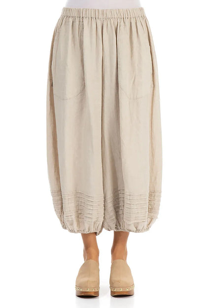 Wide Natural Gauze Linen Harem Trousers 1