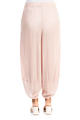 Wide Pink Silk Trousers 2