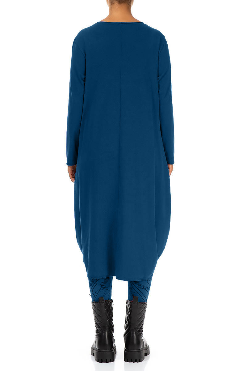 Wide Royal Blue Cotton Dress 2