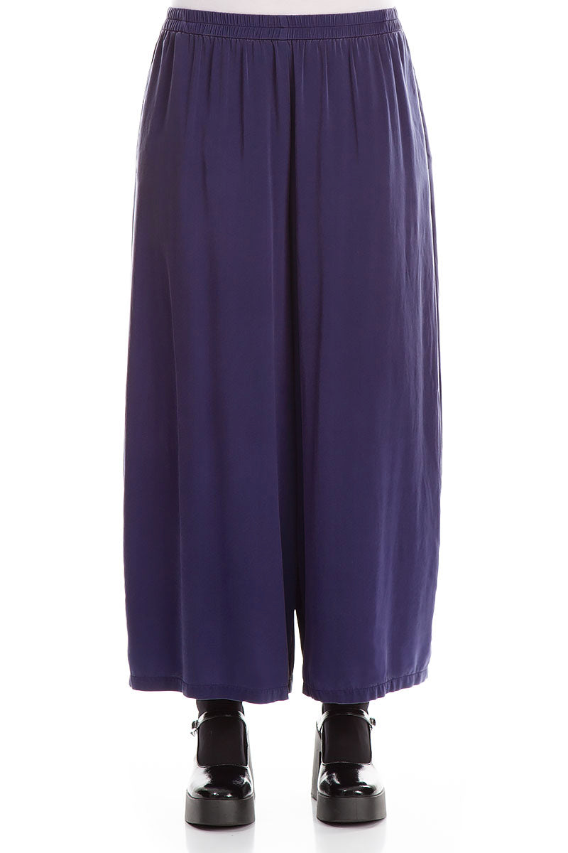 Wide Royal Purple Silk Trousers 1