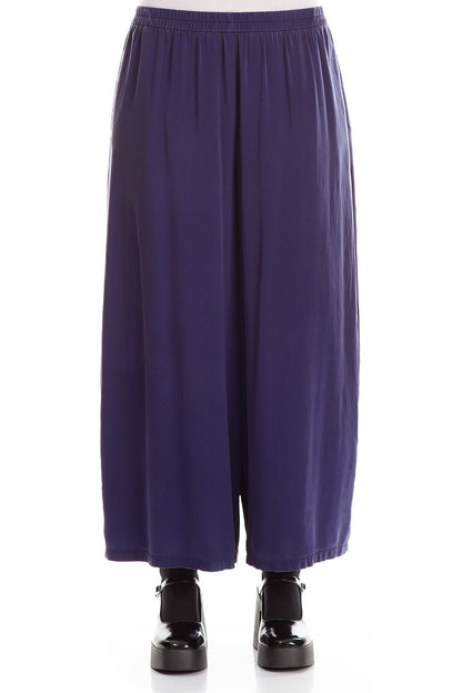 Wide Royal Purple Silk Trousers 1